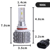 CSP LED Car Headlights Fanless Bulbs - 50W 8000LM 6000K White