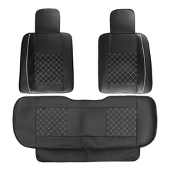 Universal 5-Seats PU Leather Car SUV Seat Cover Set with Front, Rear Cushions and Pillows