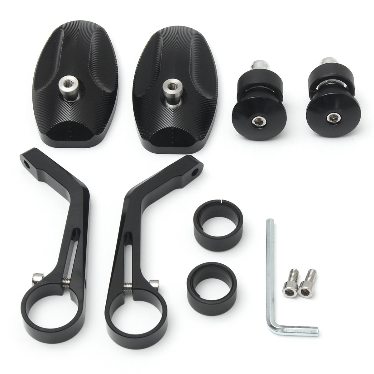 Motorrad-Lenkerend-Rückspiegel für 7/8", 22 mm Lenker - Passend für Moped, Dirtbike