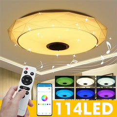 114 LED Music Ceiling Lamp with Remote Control for Bedroom, Living Room, Study - AC 180-265V