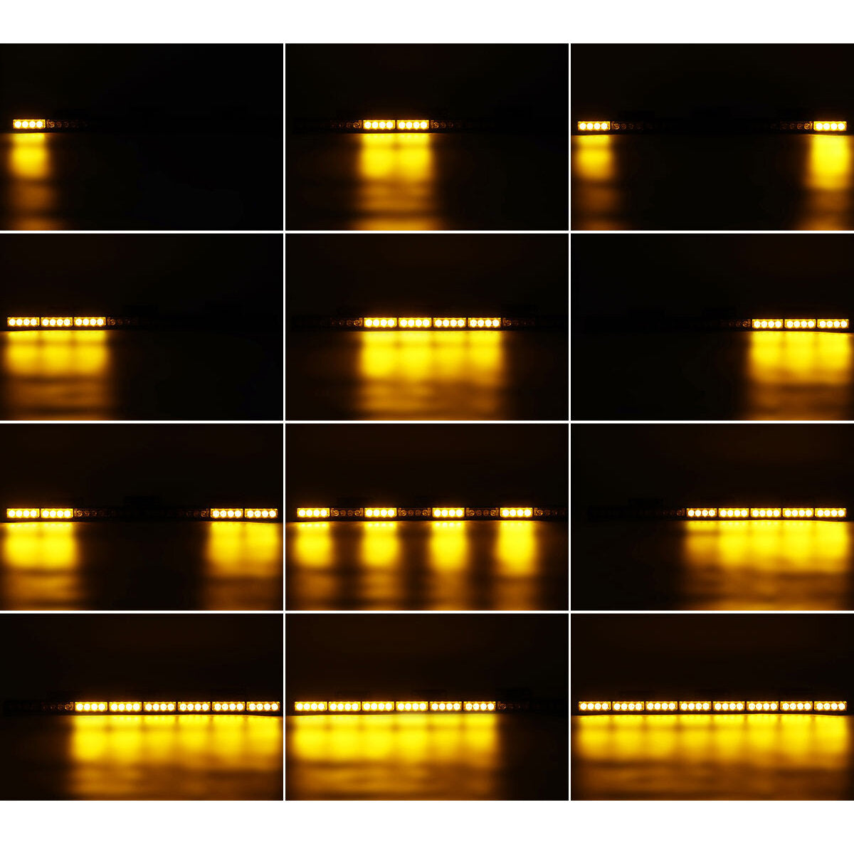 35" 32 LED Amber Strobe Light Bar for Car/Truck Emergency Warning, 12V 96W