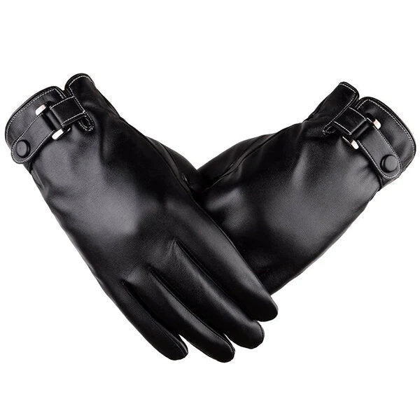 Men's Warm Windproof Touch Screen Leather Cycling & Ski Gloves