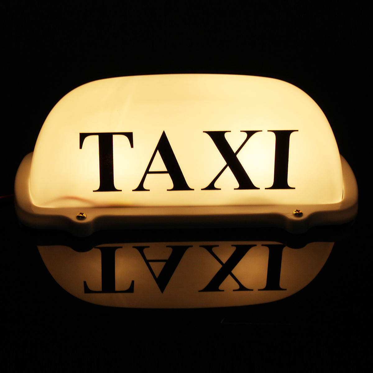 Yellow LED Taxi Roof Top Sign Light with Magnetic Base and White Box for Cab Taximeter