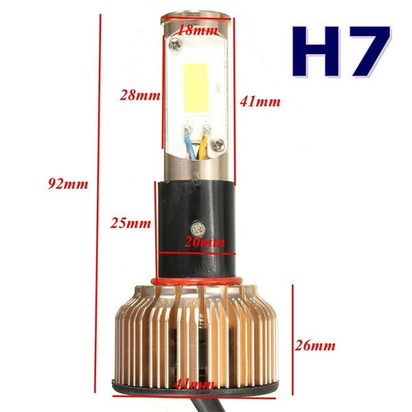 48W COB LED Headlight Kit, Hi-Lo Beam, 4800LM, 6000K
