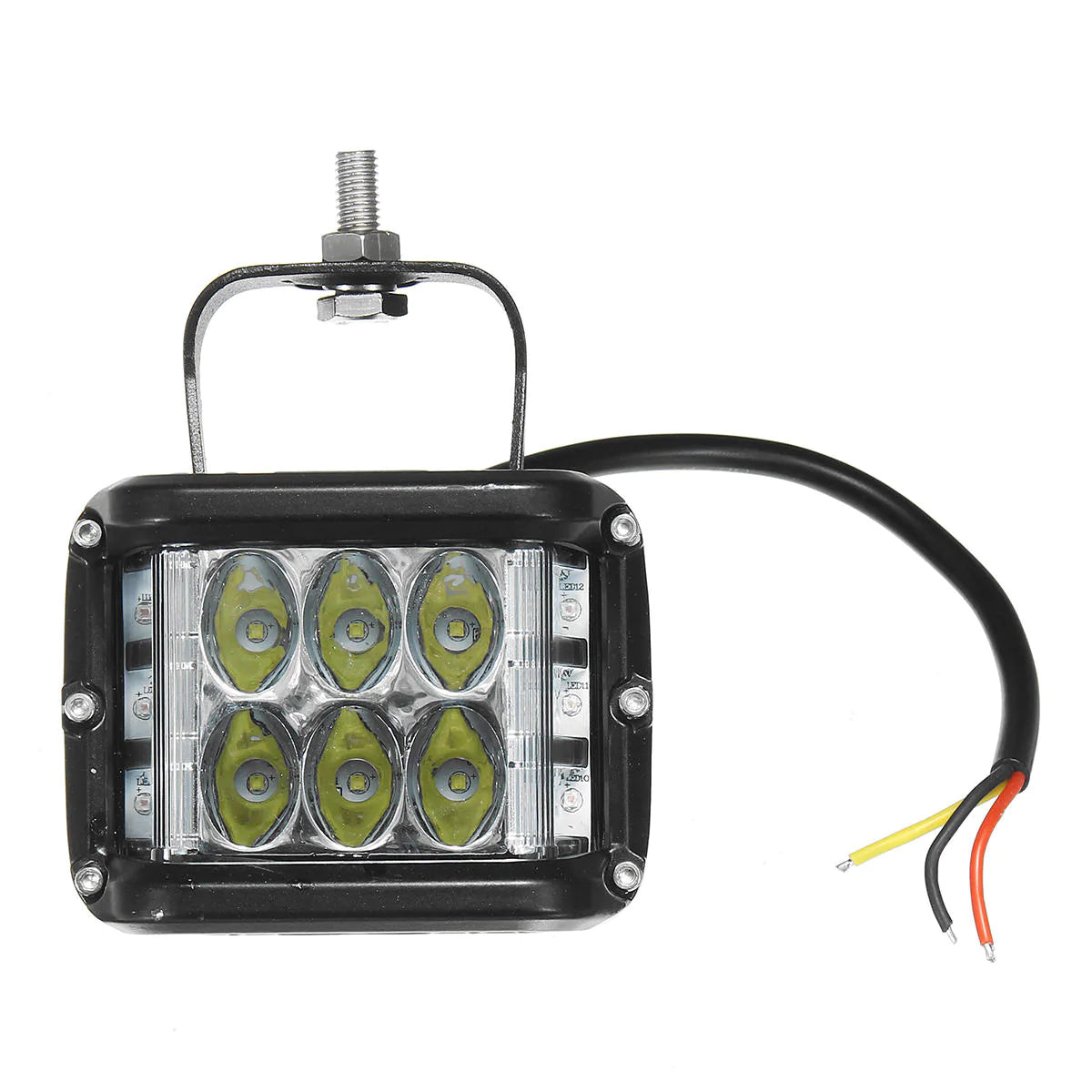 12V LED Work Fog Light Side Shooter Combo, Dual Color for 10V-48V Offroad SUV Truck