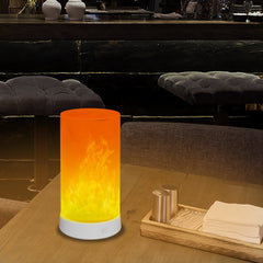 Flame Effect Table Lamp - USB Rechargeable Night Light for Restaurant, Bar, Bedroom, Living Room Decor