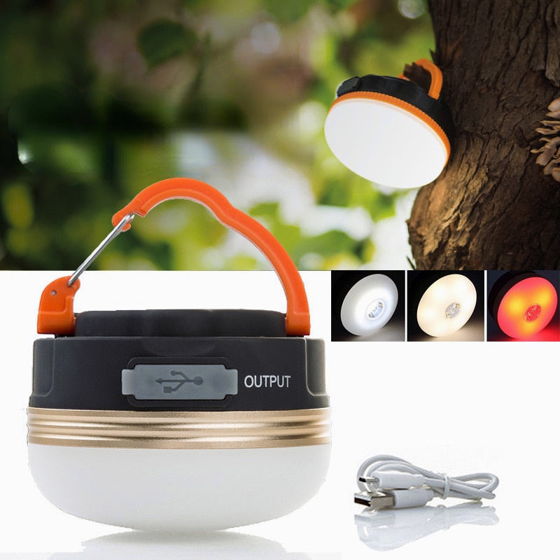 5W LED Camping Lantern - Mini Portable, USB Rechargeable, Outdoor Hiking & Night Tent Light