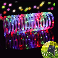 39FT 100 LED Solar String Rope Lights - Waterproof Fairy Lights for Xmas, Wedding, Party Decor, Night Lighting