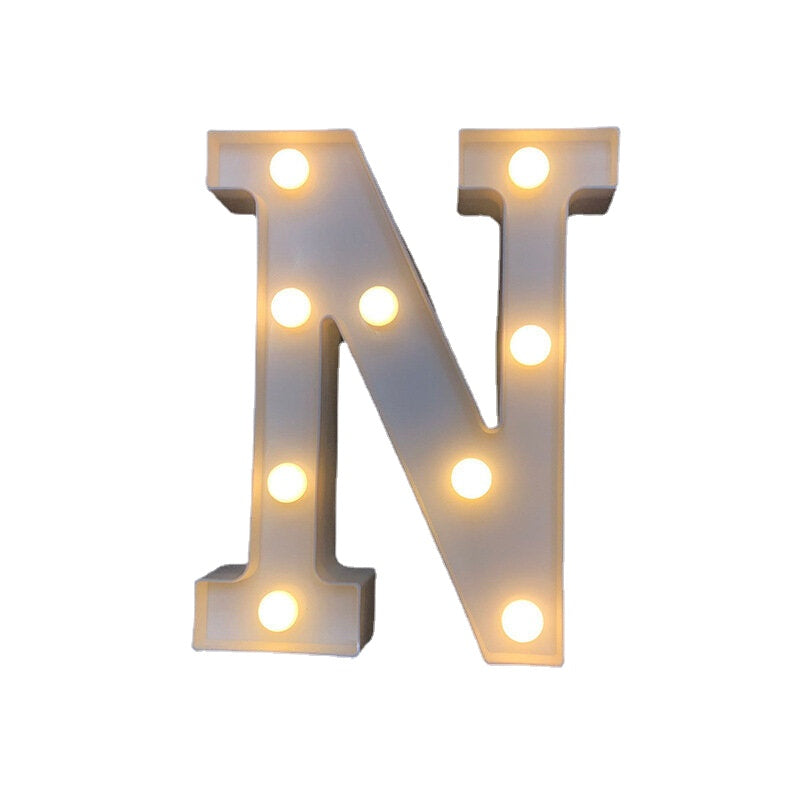 LED English Letter & Symbol Pattern Night Light - Home Decor for Bedroom, Birthday Party, Proposal