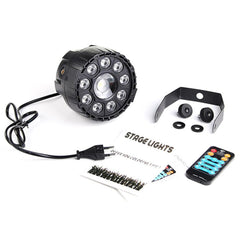 15W RGBW LED Sound-Activated DMX Stage Strobe Light with Remote Control for Christmas Disco AC90-240V