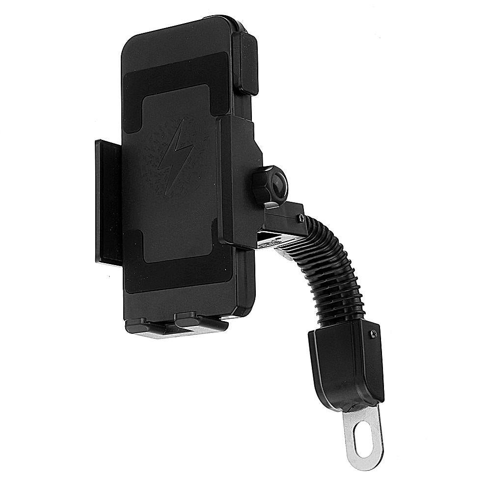 10W QI Wireless Charger Phone Holder Mount for Motorcycle/Motorbike Mirror Handlebar