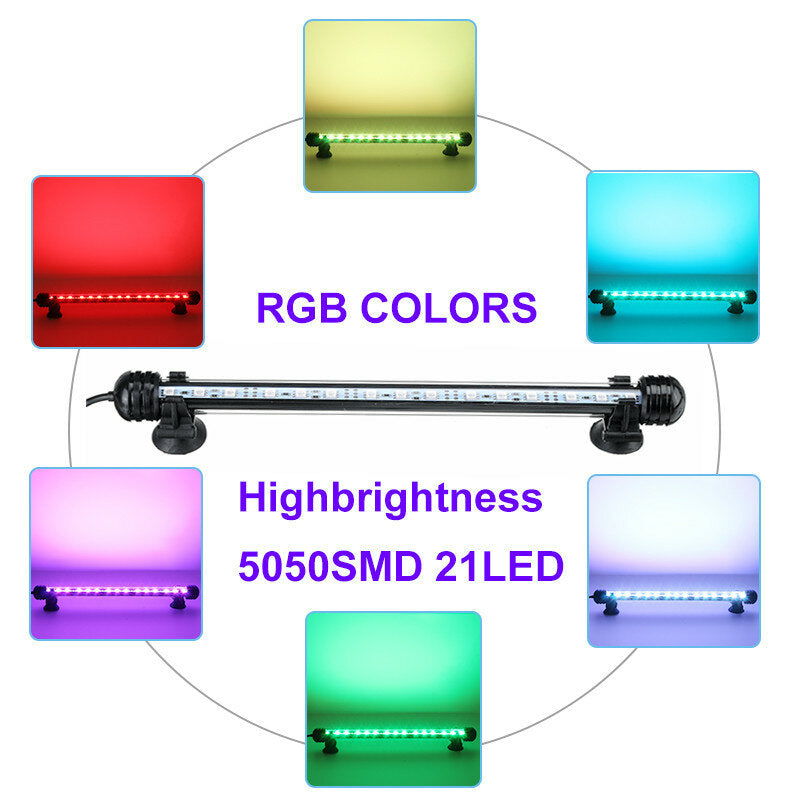 18-48CM 27LED RGB Submersible Aquarium Fish Tank Light - 5050SMD Strip Lamp