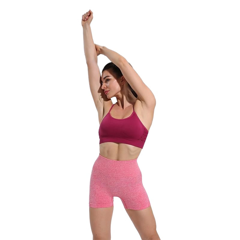 Women's Summer Yoga Shorts - Seamless, Side Mesh, Tight, Elastic, Solid Color Gym Leggings