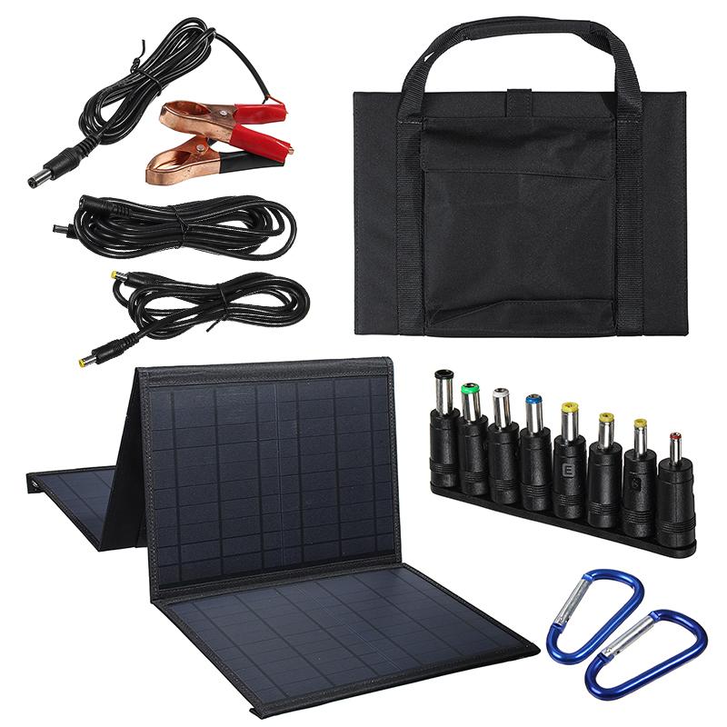 100W Foldable Solar Panel - 12V/5V Portable Battery Charger with Dual USB, Waterproof for Outdoor Use