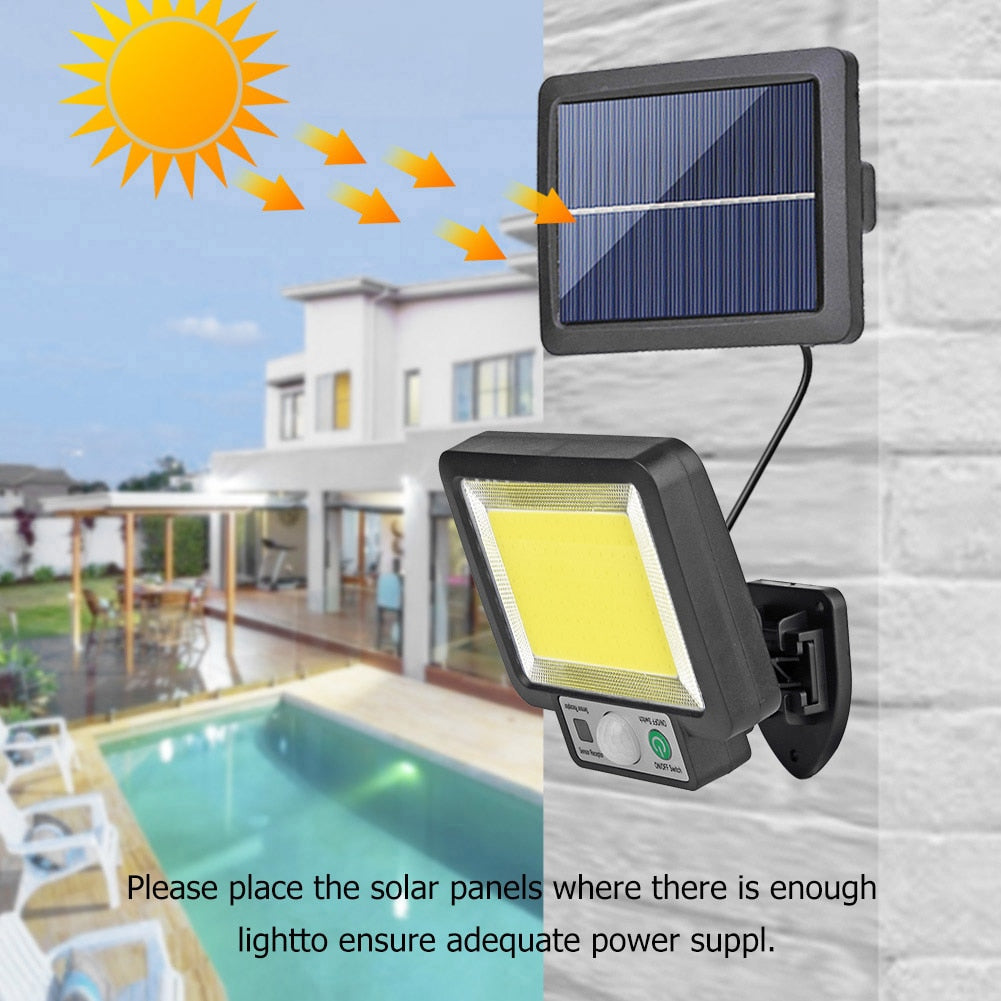 108/117COB LED Solar Street Light - Waterproof Motion Sensor Outdoor Wall Lamp for Garden Decoration