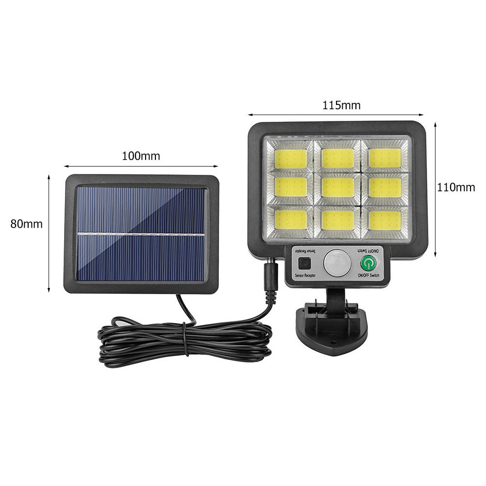 108/117COB LED Solar Street Light - Waterproof Motion Sensor Outdoor Wall Lamp for Garden Decoration