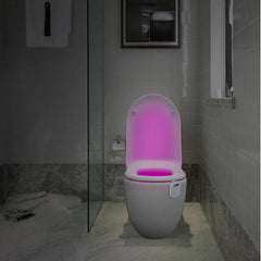 Anion Smart PIR Motion Sensor LED Night Light - Colorful, Battery-Powered Air Clean Toilet Lamp for Bathroom