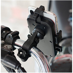 12V 2.1A Dual USB Charger & GPS Phone Holder Handlebar Mount for Motorcycle, Bike, Electric Scooter