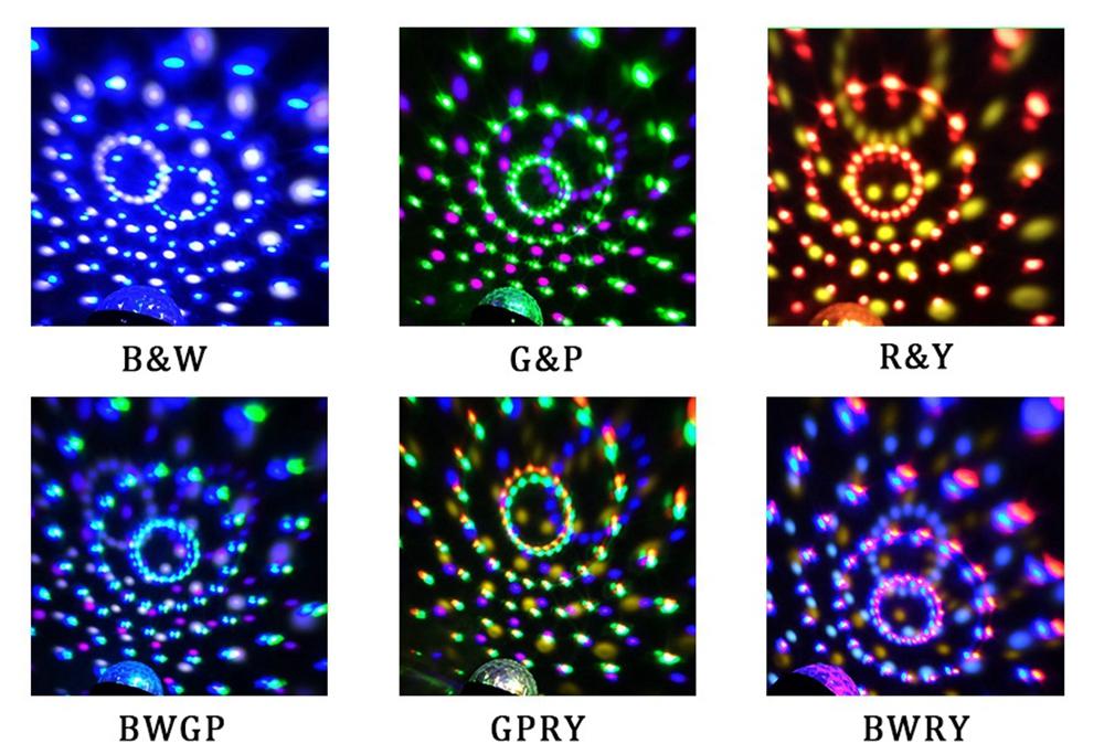 Upgrade 6-Color Crystal Ball LED Stage Light with Voice Remote for Bar, KTV, Party, Disco