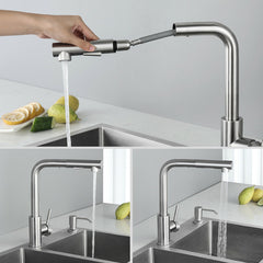 Single Lever Kitchen Faucet Mixer Tap with Pull-Out Shower