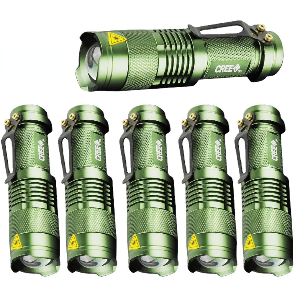 Powerful Tactical LED Flashlights - Portable, Zoomable, 3 Modes, Self Defense, Camping Lanterns, 6 Pack