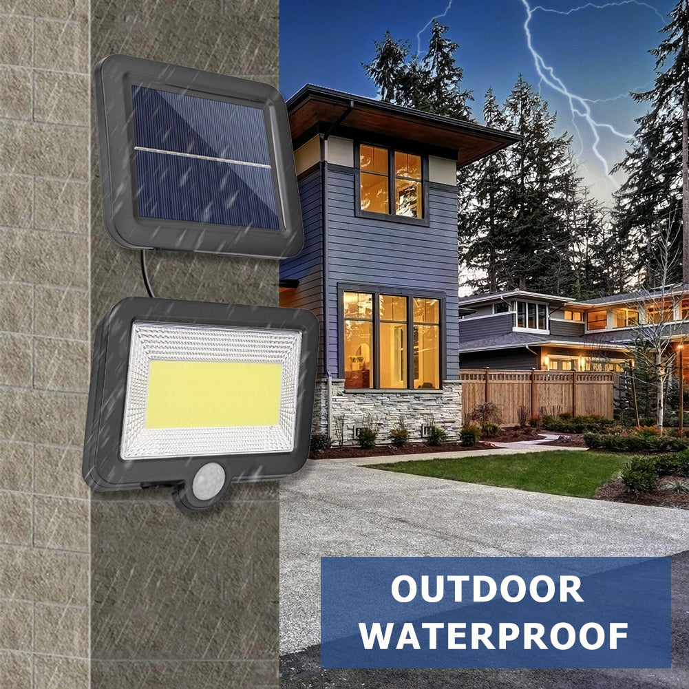 120LED Solar Motion Sensor Wall Light - Waterproof Emergency Security Lamp for Garden, Street, Path