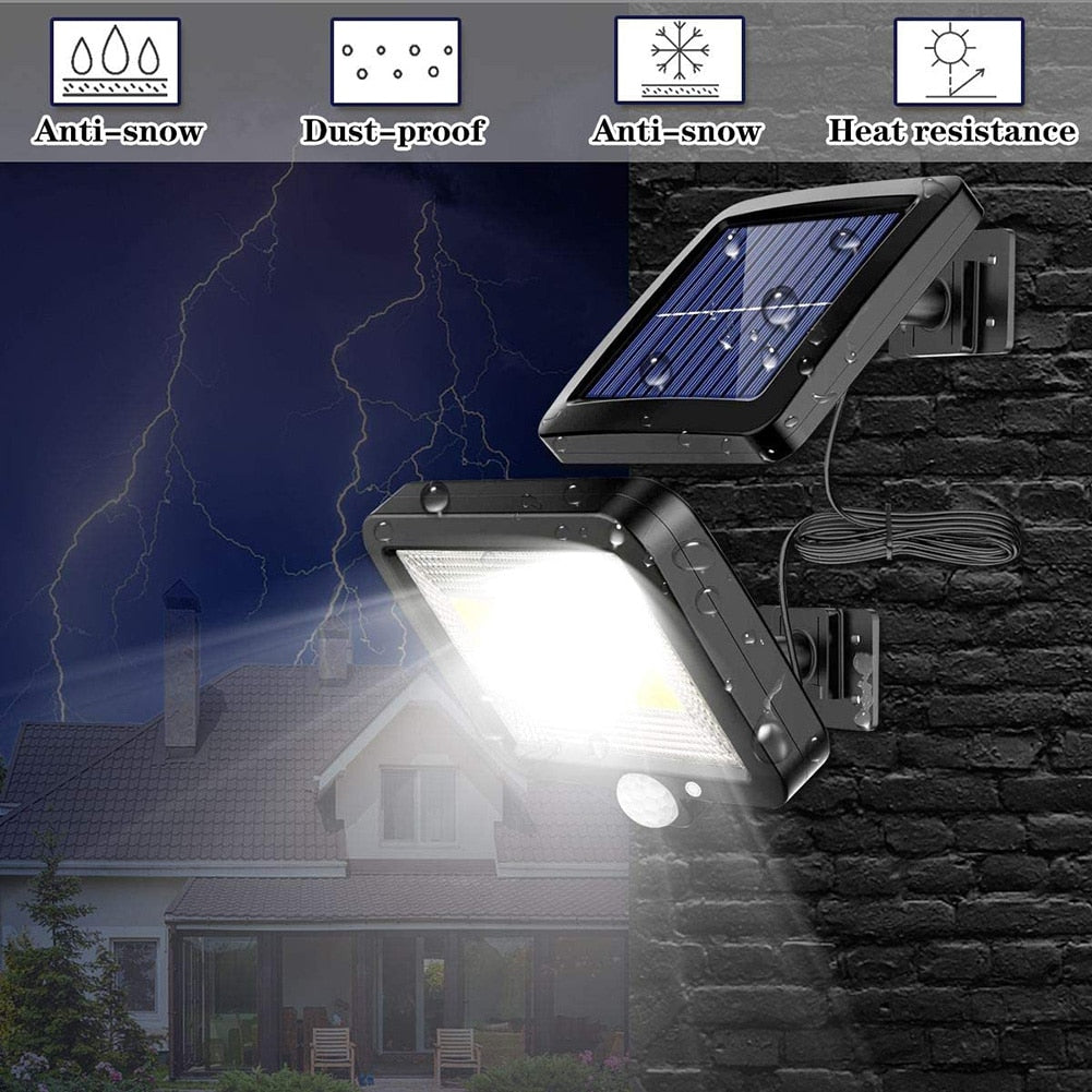 120LED Solar Motion Sensor Wall Light - Waterproof Emergency Security Lamp for Garden, Street, Path