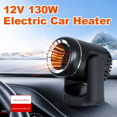 12V 130W Portable Car Heater - Fast Heating, Windshield Dryer, Defogger, Defroster, Low Noise