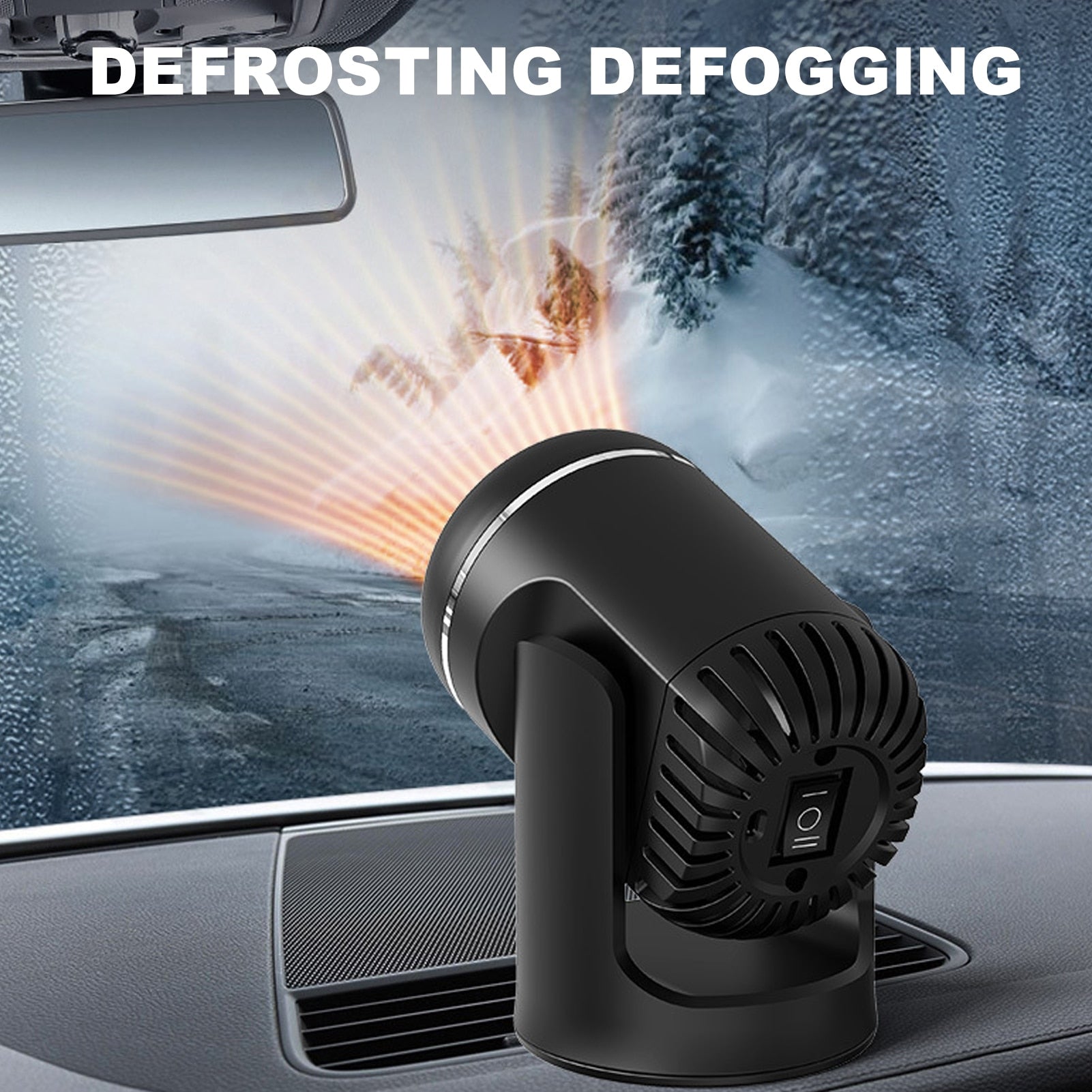 12V 130W Portable Car Heater - Fast Heating, Windshield Dryer, Defogger, Defroster, Low Noise