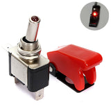 12V 20A Toggle Rocker Switch with LED Indicator and Cover - On/Off Control