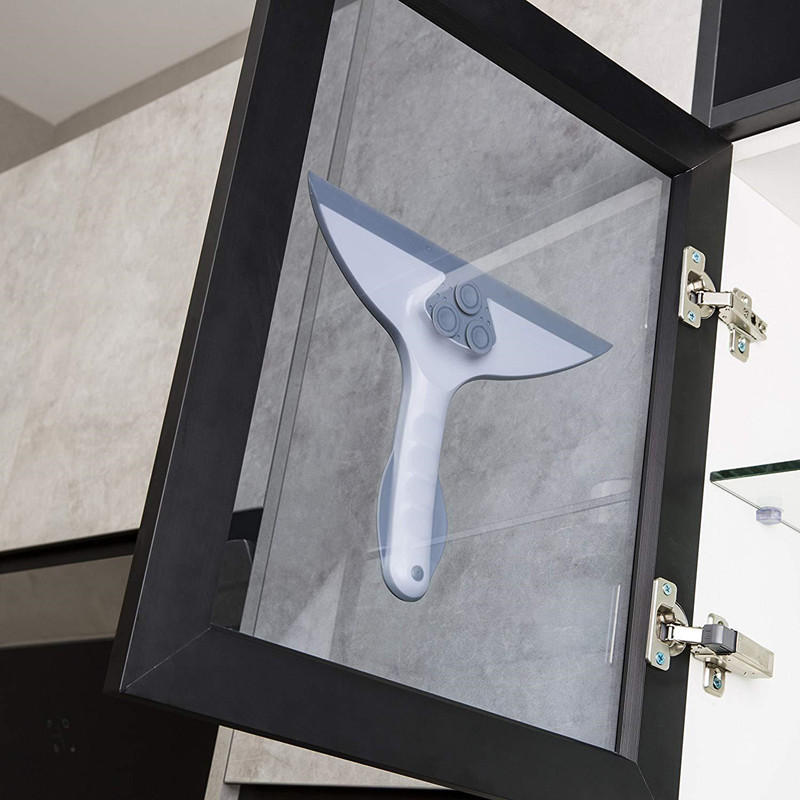 Glass Window Squeegee for Shower, Bathroom Mirror, and Kitchen Cleaner with Suction for Water Vapor Removal