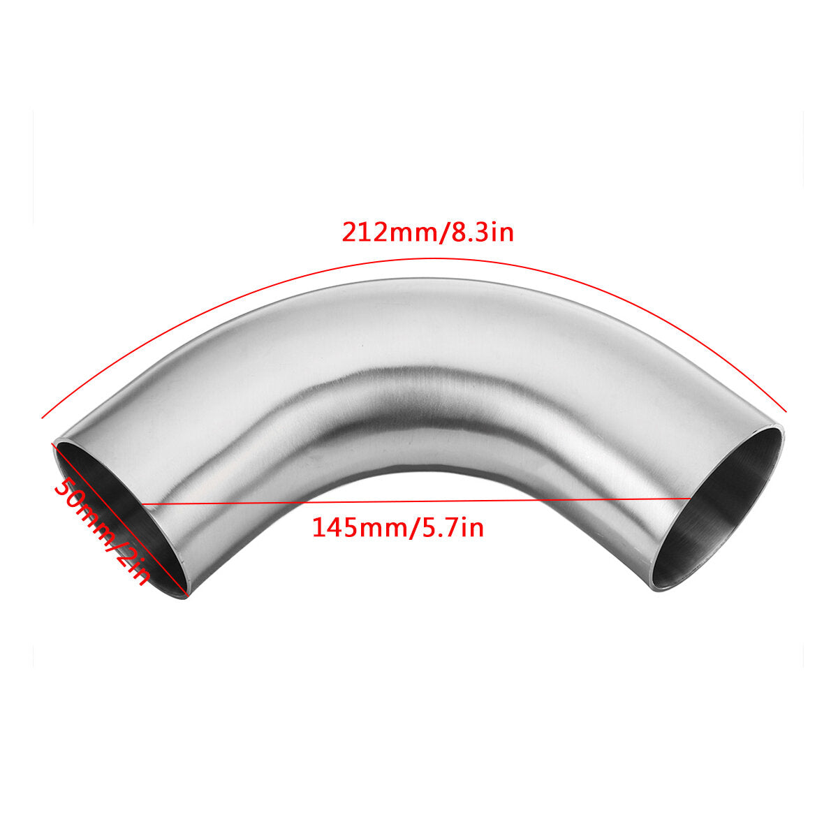 Stainless Steel 90 Degree Exhaust Pipe Bends - 1.5", 2", 2.5", 3" OD Tube Elbows