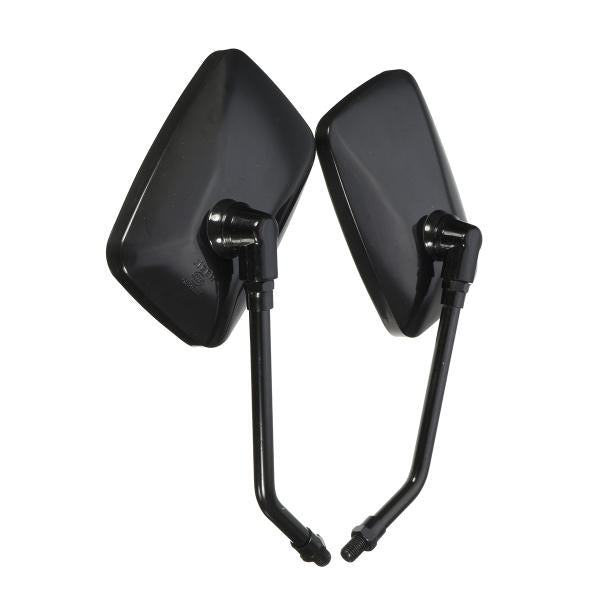 10mm Thread Black Rectangle Rear View Side Mirrors for Motorcycle, Scooter, ATV