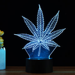 3D LED Maple Leaf Table Lamp - Remote Control, Touch Night Light, Color Changing