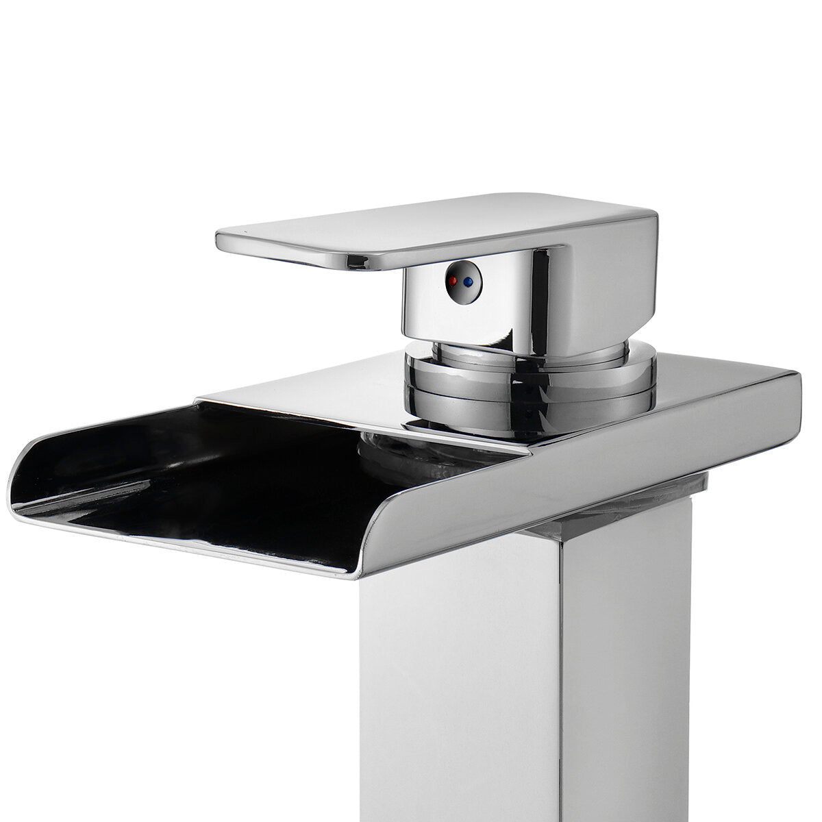 Modern Brass Chrome Waterfall Mixer Tap for Kitchen & Bathroom Basin Sink - Single Hole Faucet