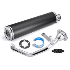High-Performance Black Aluminum Exhaust Muffler Pipe for GY6 150cc/125cc Scooters