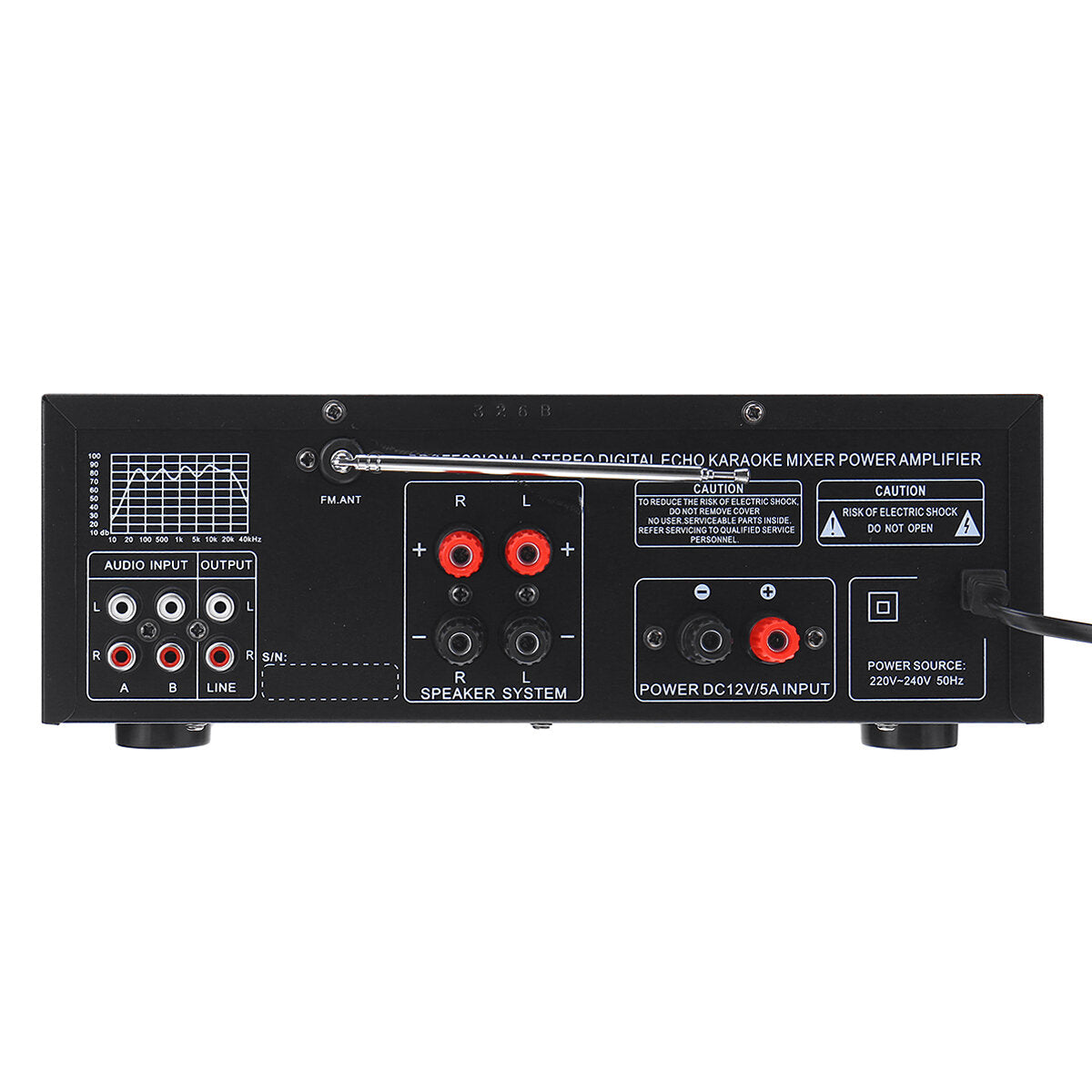 12V 2000W 4-Way Bluetooth 5.0 Amplifier: USB/SD/FM/DVD, Remote Control, Car/Home Audio Stereo with Microphone Input