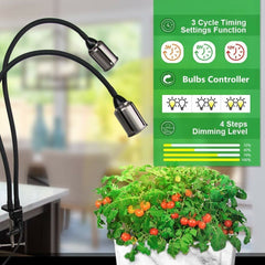 Yellow Double-Headed LED Plant Light - Full Spectrum, Three & Five-Speed Dimming