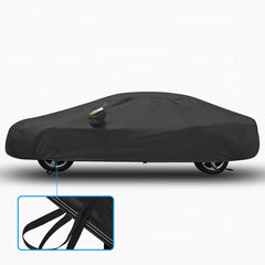 Waterproof All-Weather Car Cover, UV Protection, Windproof, Black, L/XL for Sedan