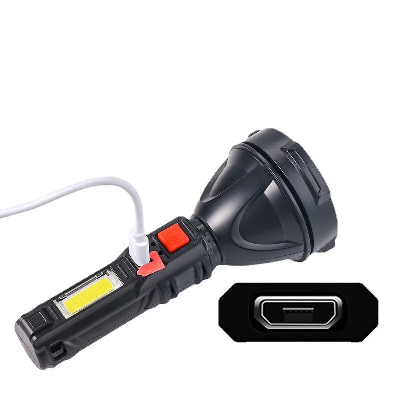 2000lm Long-Range OSL Flashlight with Rechargeable COB Sidelight and USB