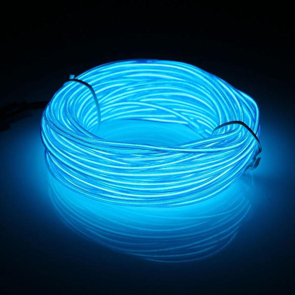 10M EL Wire Neon Light LED Flexible Tube Rope Lamp for Car Decoration with Battery Case