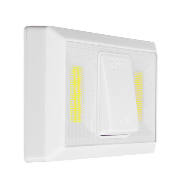 Battery Operated Wireless COB LED Night Light - Super Bright Switch Lamp for Cabinet, Closet, Garage