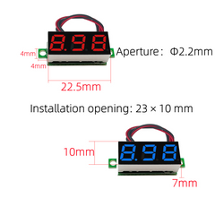 0.28in DC LED Digital Voltmeter, 0-100V, Auto Car Mobile Power Voltage Tester