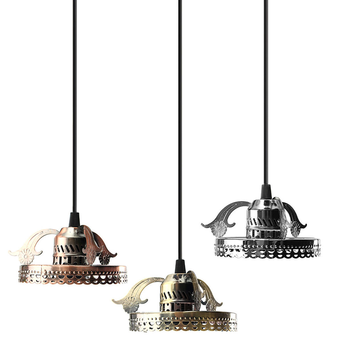 Antique Industrial Vintage Ceiling Pendant Light Fixture - Indoor Lighting Chandelier Lamp Bulb