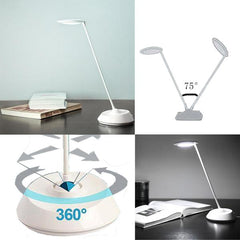 5W Rechargeable Dimmable LED Desk Lamp with Touch Sensor and 360 Degree Adjustable Light for Reading