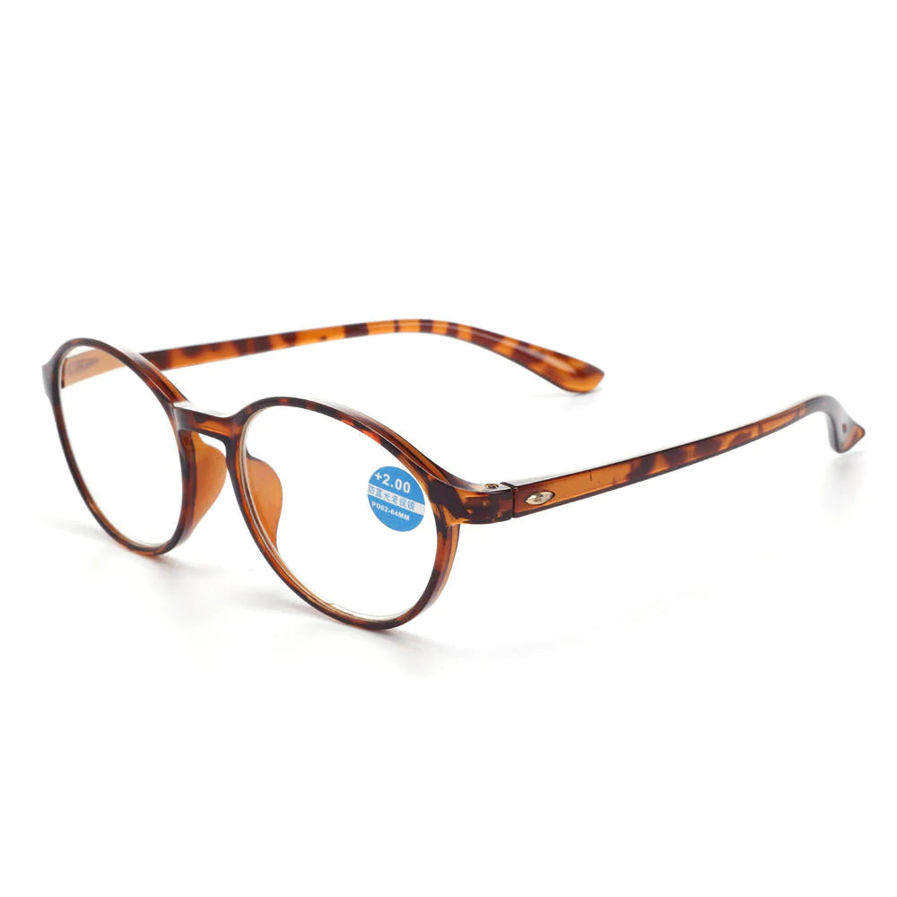 Unisex Lightweight Round Reading Glasses with Spring Hinge for Computer Use