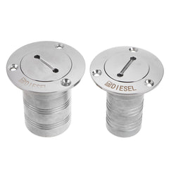 Marine Boat Deck Filler Cap - 1.5"/2" Fuel, Water, Diesel, Waste - 316 Stainless Steel