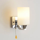 Indoor Glass Wall Sconce Light Fixture with LED Bulb for Bedside or Aisle Lighting