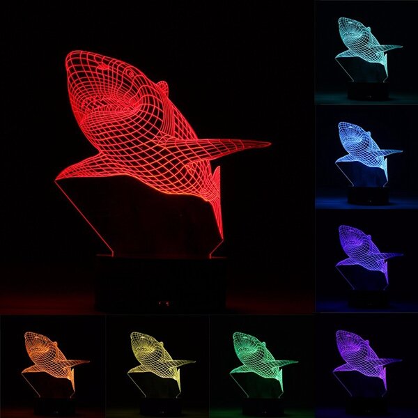 3D Color Changing LED Desk Lamp - Remote Controlled Acrylic USB Night Light, Perfect Christmas Gift