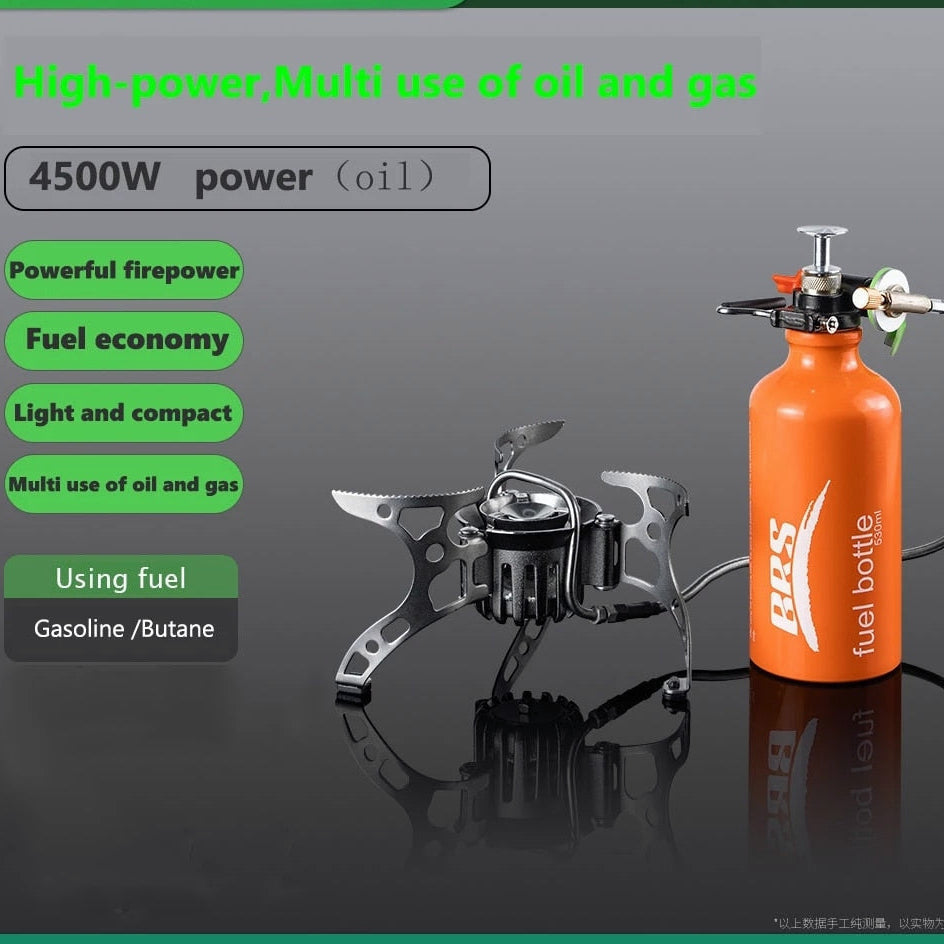 Portable Multi-Fuel Outdoor Stove - Kerosene & Gas Burners, Foldable for Camping & Picnic Cooking